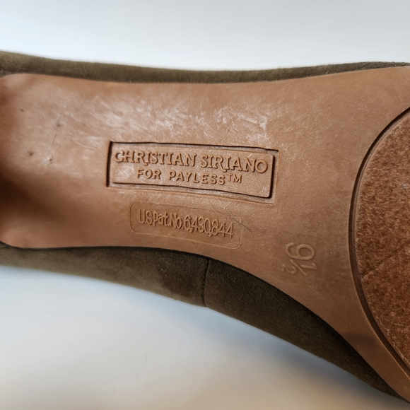 Christian Siriano Heels Olive Green,  Suede Heels, Size 9.5 - Picture 11 of 11